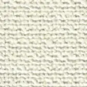 Creamy off-white woven texture with a horizontal ribbed pattern, displaying dense vertical strands and a subtly granular, matte finish.